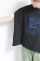 ディニテコリエ(Dignite Collier）フロッキープリントＴシャツ／ブラック
