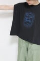 ディニテコリエ(Dignite Collier）フロッキープリントＴシャツ／ブラック