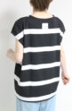 アンナケリー（Anna Kerry）ボーダーフレンチTシャツ／ブラック×オフ