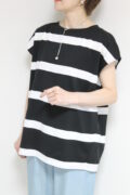 アンナケリー（Anna Kerry）ボーダーフレンチTシャツ／ブラック×オフ