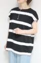 アンナケリー（Anna Kerry）ボーダーフレンチTシャツ／ブラック×オフ