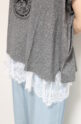ディニテコリエ(Dignite Collier）フロッキープリントＴシャツ／杢グレー