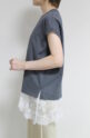 パシオーネ（PASSIONE）フレンチロゴTシャツ／チャコールグレー