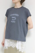 パシオーネ(PASSIONE)フレンチロゴTシャツ/チャコールグレー