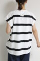 アンナケリー（Anna Kerry）ボーダーフレンチTシャツ／オフ×ブラック