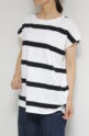 アンナケリー（Anna Kerry）ボーダーフレンチTシャツ／オフ×ブラック