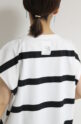アンナケリー（Anna Kerry）ボーダーフレンチTシャツ／オフ×ブラック