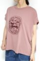 ディニテコリエ(Dignite Collier）フロッキープリントＴシャツ／ピンク