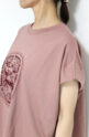 ディニテコリエ(Dignite Collier）フロッキープリントＴシャツ／ピンク