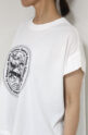 ディニテコリエ(Dignite Collier）フロッキープリントＴシャツ／杢グレー