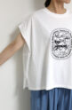 ディニテコリエ(Dignite Collier）フロッキープリントＴシャツ／杢グレー