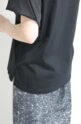 ディニテコリエ(Dignite Collier）袖シフォン切替Tシャツ／ブラック