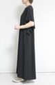 ディニテコリエ（Dignite collier）ストレッチシフォンフリルワンピース／ブラック