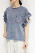 ディニテコリエ(Dignite Collier)パウダー加工Tシャツ/ネイビー