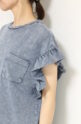 ディニテコリエ(Dignite Collier）パウダー加工Tシャツ／ネイビー