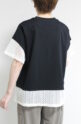 ディニテコリエ(Dignite Collier）レース切替Tシャツ／ブラック系