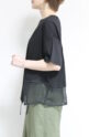 ディニテコリエ(Dignite Collier）メッシュコンビＴシャツ／ブラック