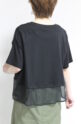 ディニテコリエ(Dignite Collier）メッシュコンビＴシャツ／ブラック