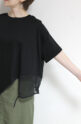 ディニテコリエ(Dignite Collier）メッシュコンビＴシャツ／ブラック
