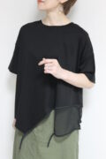 ディニテコリエ(Dignite Collier）メッシュコンビＴシャツ／ブラック