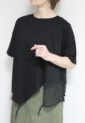ディニテコリエ(Dignite Collier）メッシュコンビＴシャツ／ブラック