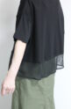 ディニテコリエ(Dignite Collier）メッシュコンビＴシャツ／ブラック