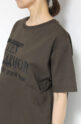 アンカルネ（Un carnet）ロゴ刺繍Tシャツ／ブラウン