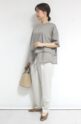 ディニテコリエ(Dignite Collier）メッシュコンビＴシャツ／グレー
