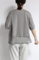 ディニテコリエ(Dignite Collier）メッシュコンビＴシャツ／グレー