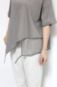 ディニテコリエ(Dignite Collier）メッシュコンビＴシャツ／グレー