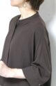 ディニテコリエ(Dignite Collier）ストレッチシフォンワイドブラウス／ブラウン