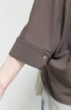ディニテコリエ(Dignite Collier）ストレッチシフォンワイドブラウス／ブラウン