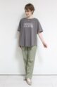 アンナケリー（Anna Kerry）メタリックプリントＴシャツ／チャコールグレー