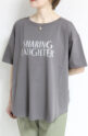アンナケリー（Anna Kerry）メタリックプリントＴシャツ／チャコールグレー