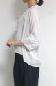 ディニテコリエ(Dignite Collier）ストレッチシフォンワイドブラウス／ベージュ