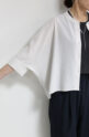 ディニテコリエ(Dignite Collier）ストレッチシフォンワイドブラウス／ベージュ
