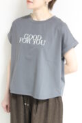 ディニテコリエ(Dignite Collier)ロゴフレンチTシャツ/チャコール