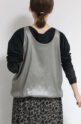 ディニテコリエ(Dignite Collier）チンツ加工バルーンベスト／グレージュ