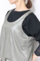 ディニテコリエ(Dignite Collier）チンツ加工バルーンベスト／グレージュ