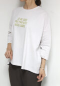 シロデラボンテ（siro de labonte）ハイゲージコットンロゴ五分袖Ｔシャツ／エクリュ