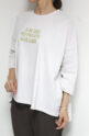 シロデラボンテ（siro de labonte）ハイゲージコットンロゴ五分袖Ｔシャツ／エクリュ