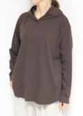 ディニテコリエ(Dignite Collier)フード付きロングTシャツ/ブラウン