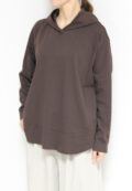 ディニテコリエ(Dignite Collier）フード付きロングＴシャツ／ブラウン