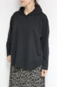 ディニテコリエ(Dignite Collier）フード付きロングＴシャツ／ブラック