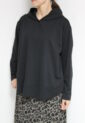 ディニテコリエ(Dignite Collier）フード付きロングＴシャツ／ブラック