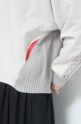 アンカルネ（Un carnet）素材切替プルオーバー／グレイベージュ×ピンク