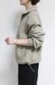 ディニテコリエ(Dignite Collier）裏フリースハーフジッププルオーバー／ベージュ