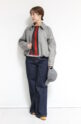 パシオーネ（PASSIONE）襟付きジップアップブルゾン／千鳥格子
