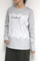 ディニテコリエ(Dignite Collier）レースプリントＴシャツ／ライトグレー